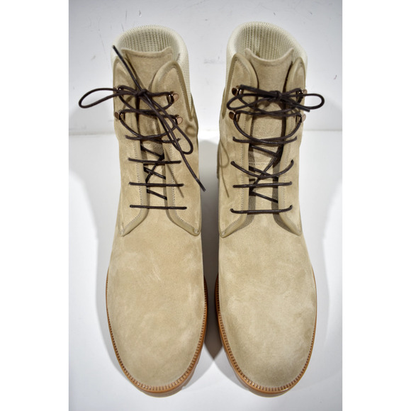 Christian Louboutin Trapman Flat Atlas Beige Suede Combat Lace Up Boot 44.5 11.5 - Picture 6 of 12